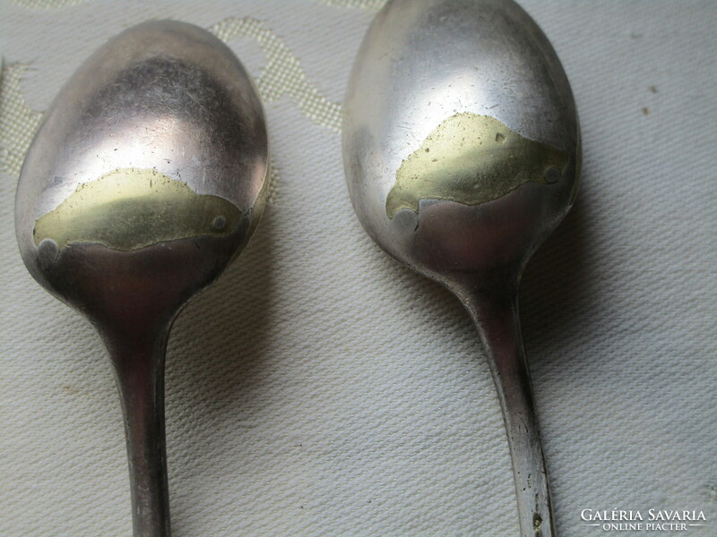 2 marked silver-plated copper spoons, for replacement