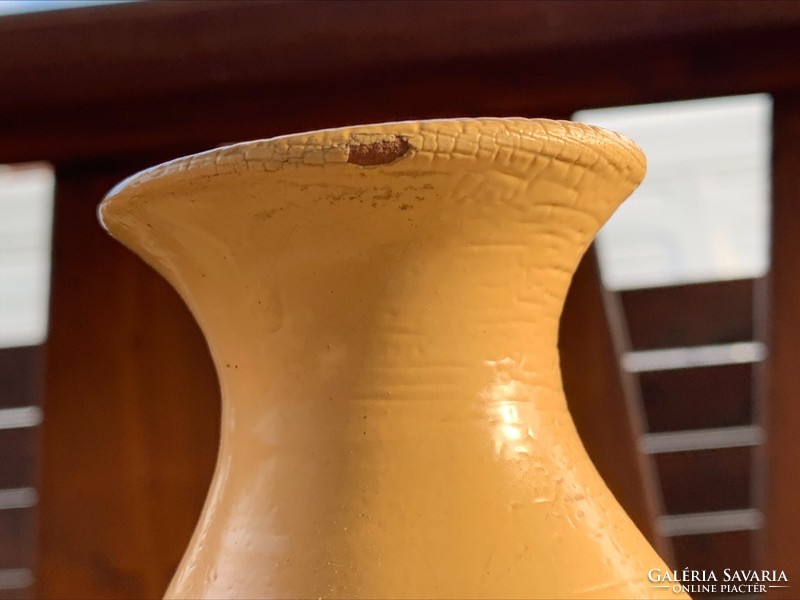 Retro ceramic vase 26.5 cm. Yellow-red