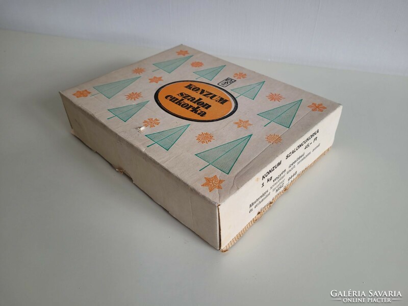 Régi Konzum szaloncukora doboz 1983 Budapest Csokoládégyár papírdoboz