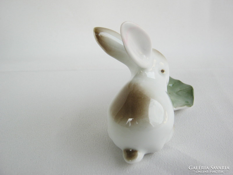 Zsolnay porcelain bunny with cabbage leaves