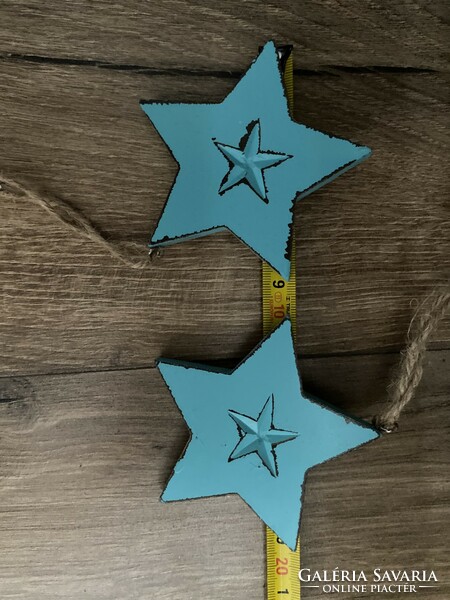 Turquoise colored, vintage decorative star, branch decoration, window decoration, Christmas tree decoration