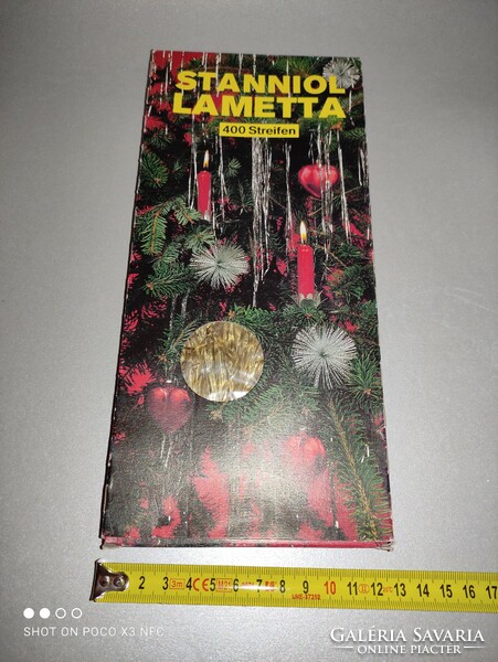 Vintage arany színű Stanniol Lametta 400 szálas karácsonyfadísz