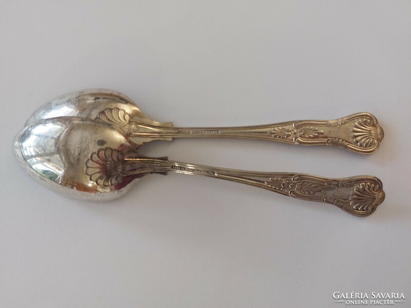 Old Sheffield salad spoon with shell pattern 2 pcs