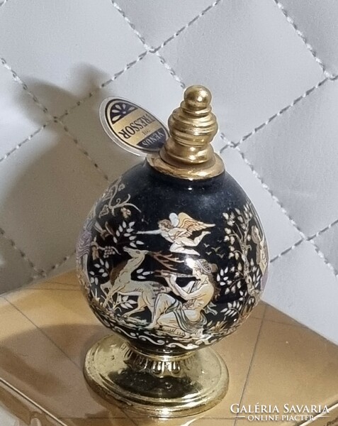 Kézzel festett aranyozott jelenetetes porcelán parfümös üveg parfümmel