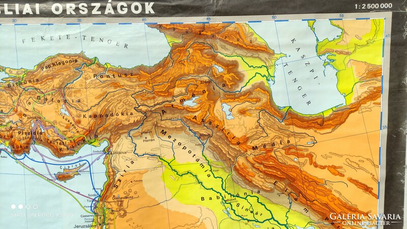 Haack Burbach térkép 1981 A Biblia földje  Óriási  méretű 180 cm x 120 cm magyar nyelvű