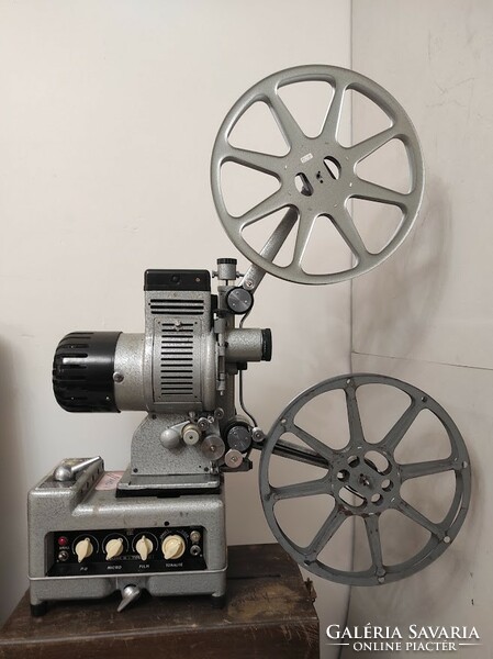 Antique film projection machine cinema projector with large heavy speaker in original wooden box 337 6257