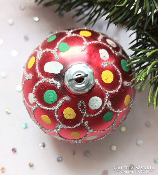 Hand-painted glass sphere Christmas tree ornament 6.5-7cm