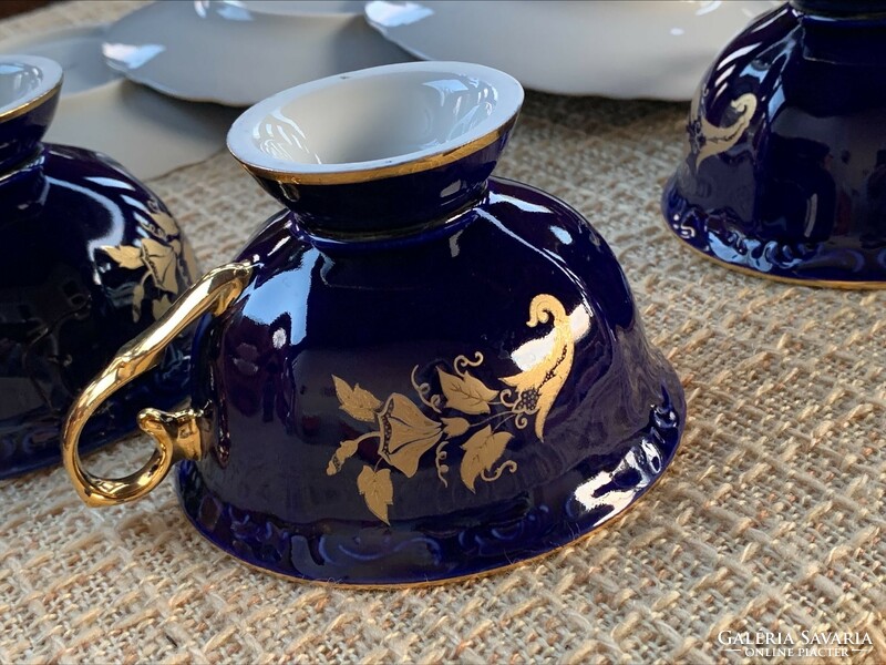 Beautiful cobalt-gold elegant tea set