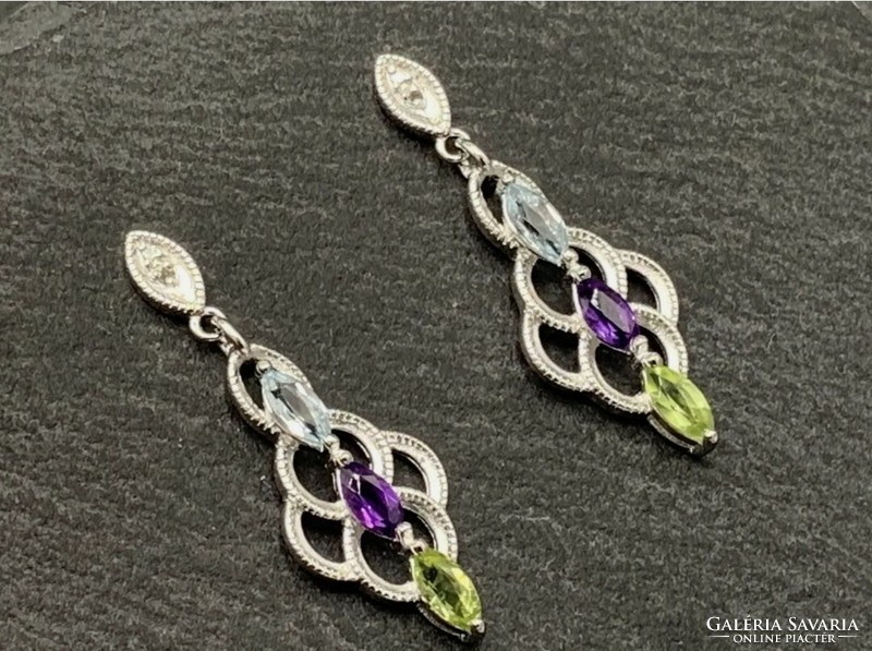 Chakra gemstone sterling silver /925/ earrings--new