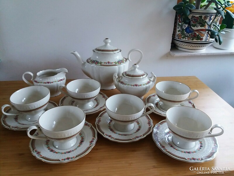Complete porcelain tea set, Italian, for 6 people