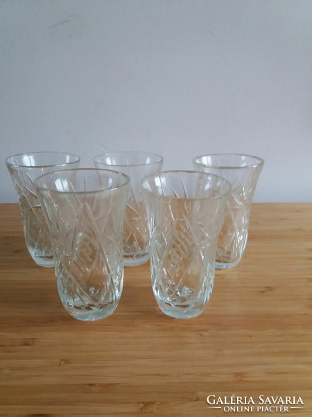 5 cut glass, crystal glasses