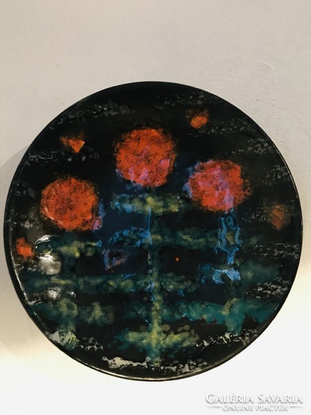 Retro Bodrogkeresztur wall plate poppies? T-35