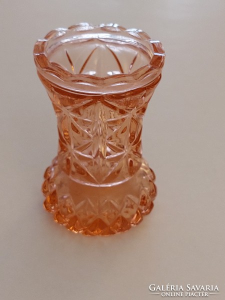 Old glass vase in pink small vase