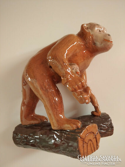 János Kornfeld craftsman ceramic monkey