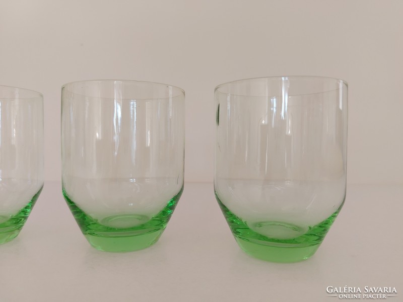 Retro üvegpohár zöld pohár 8 db