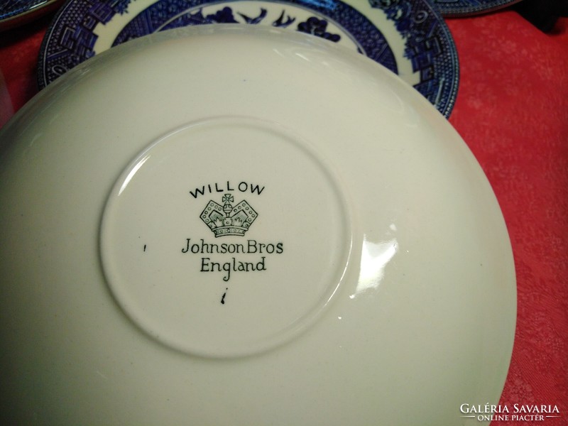 5 db. angol Willow pagodás porcelán kis tányér