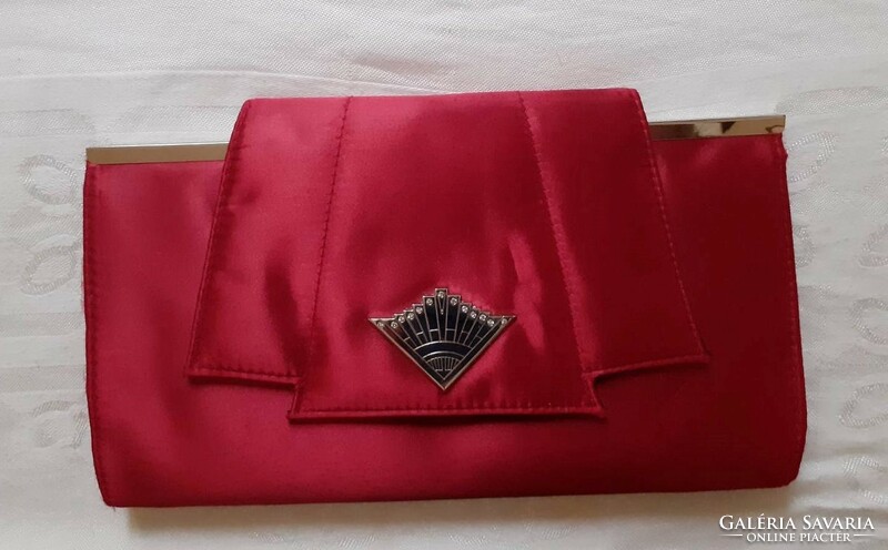 Cherry red art deco style ghd satin casual envelope bag
