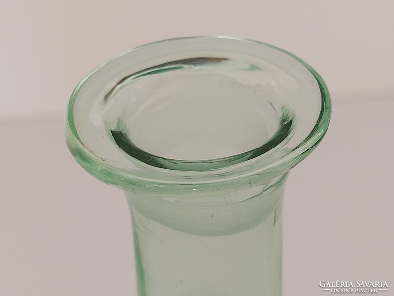 Retro likőrös dugós italos üveg régi zöld palack