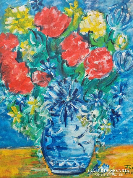 Frank Frigyes virágcsendélet festmény