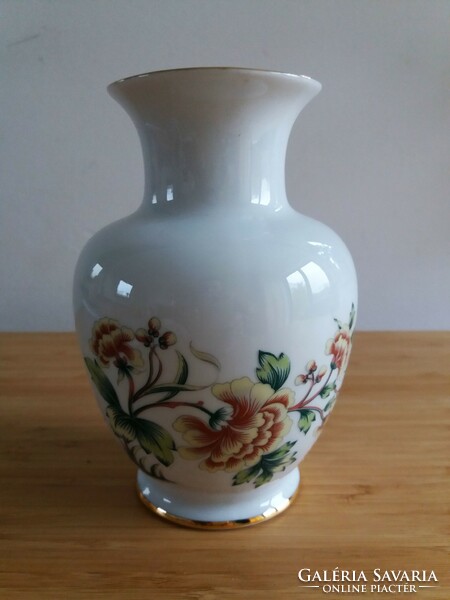 Hollóháza floral porcelain vase, marked