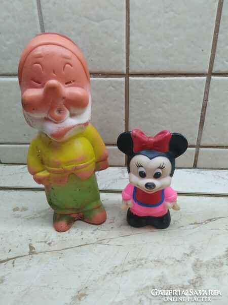 Retro beeping rubber figure, dwarf, mickey mouse for sale!