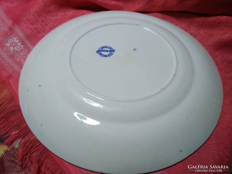 Old willow pattern, English porcelain pagoda bowl, plate