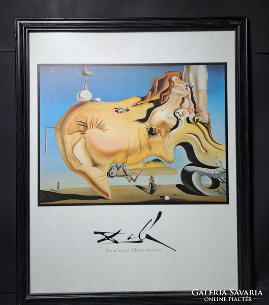 Salvador dali: the big masturbator (framed offset print, 54×44 cm)