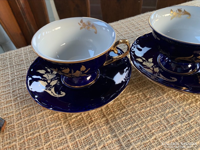Beautiful cobalt-gold elegant tea set