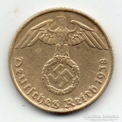 Németország 5 német birodalmi pfennig, 1938A