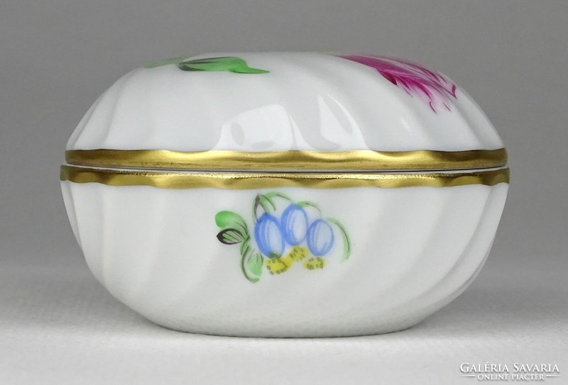 1L613 Tulipán mintás Herendi porcelán bonbonier