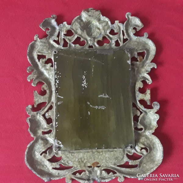 Historic wall mirror from the 1800s with mermaid and dragon - a unique piece