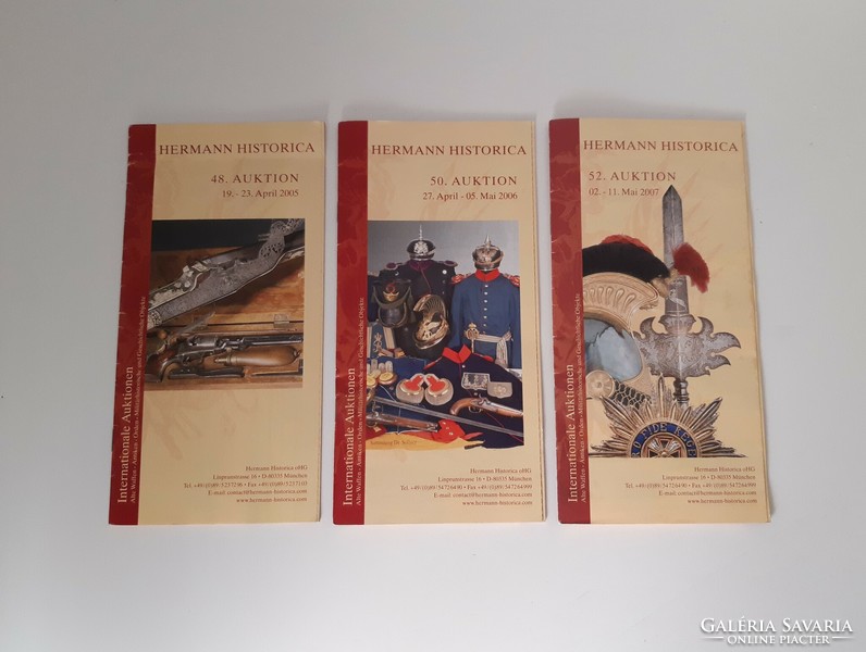 3 pcs +1 hermann historica auction booklet - catalog - brochure