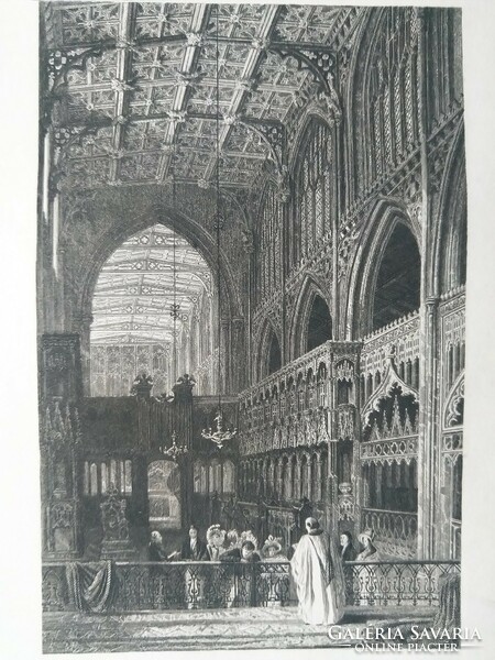 Manchester founding church, original engraving ca.1841