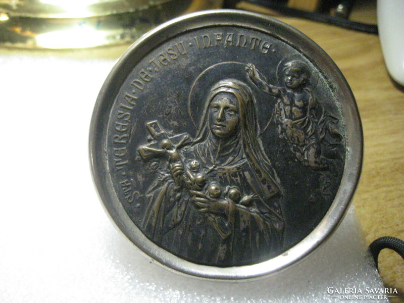 Saint Teresa, Catholic, metal table decoration 70 mm silver-plated