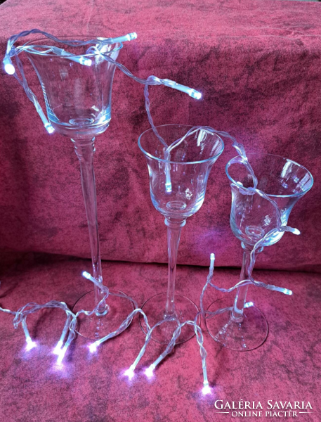 Showy Christmas 3-part glass candle holder or candle holder