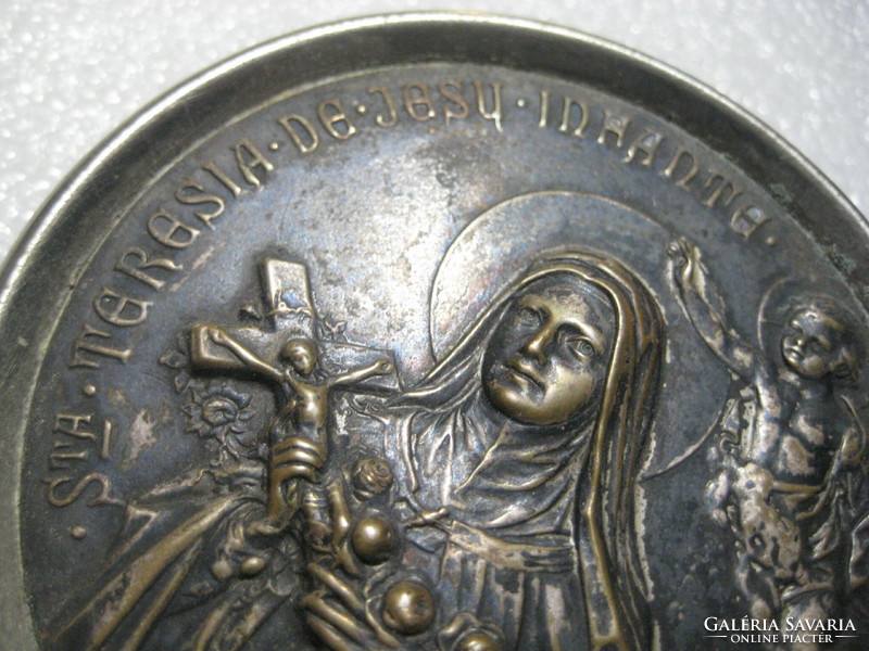 Saint Teresa, Catholic, metal table decoration 70 mm silver-plated