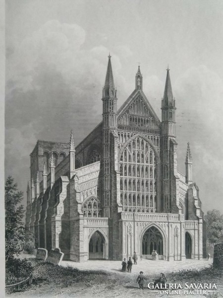 Winchester Cathedral, original engraving ca.1863