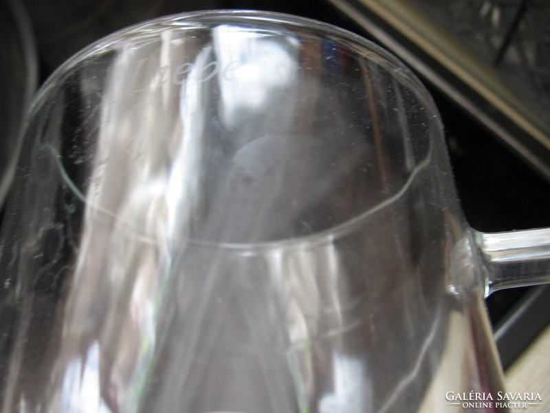 4 Retro France crystal jugs prost opa, liebe ist, plain