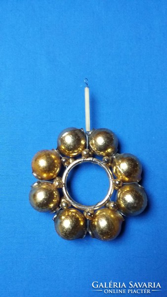Old Christmas tree decoration with golden glass balls