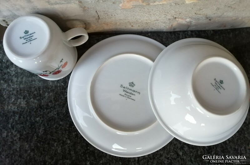 Children's mug, flat and deep plate, boci / baby cow decor _ Seltmann Weiden Bavarian porcelain