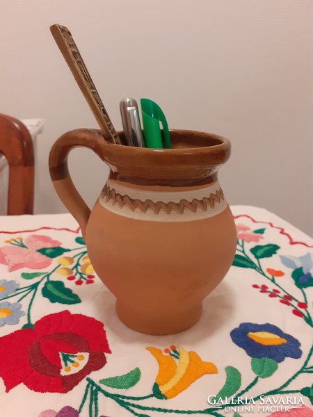 Small vase of folk art natural jug top 12 cm high