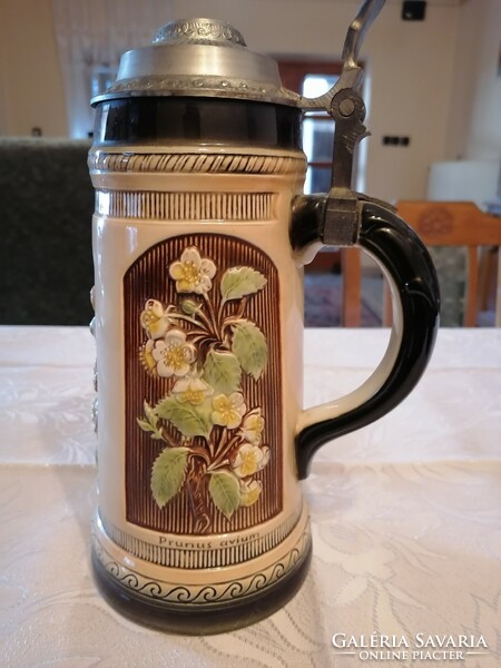 German porcelain jug with tin lid