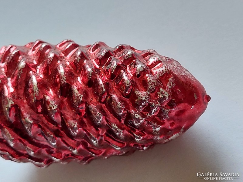 Old glass Christmas tree decoration red cone glass decoration
