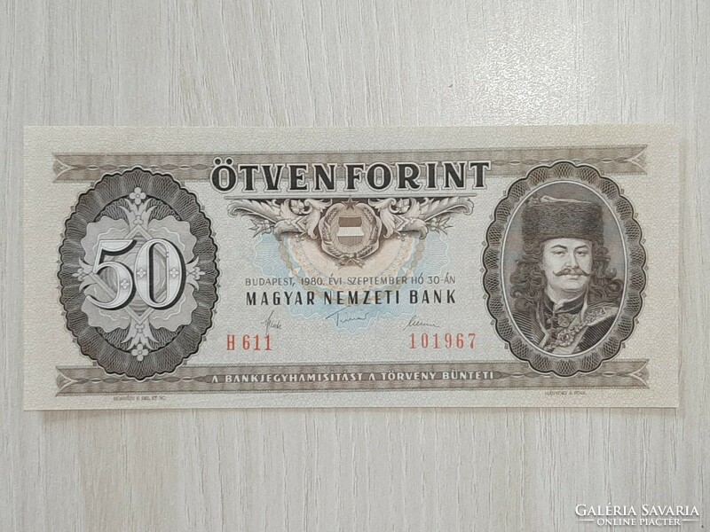 50 HUF banknote 1980 unc crisp banknote
