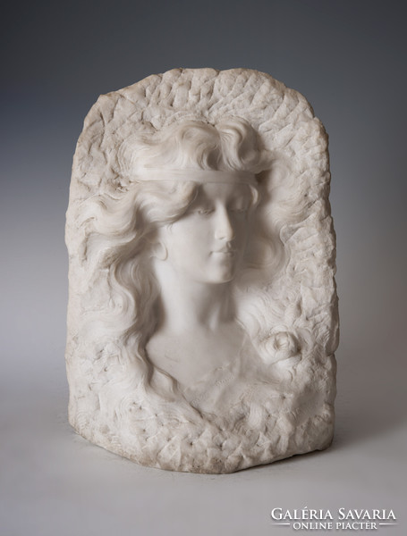 Marble female relief