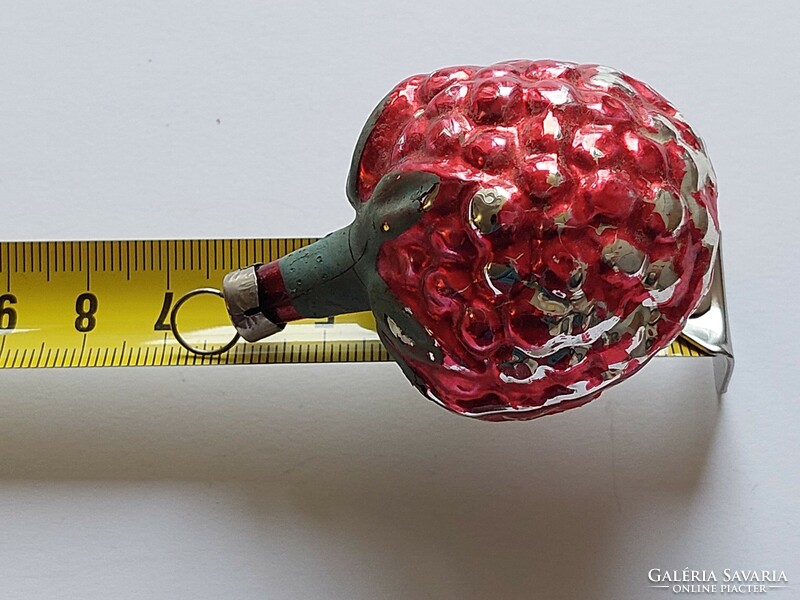 Old glass Christmas tree decoration red strawberry strawberry fruit raspberry glass decoration