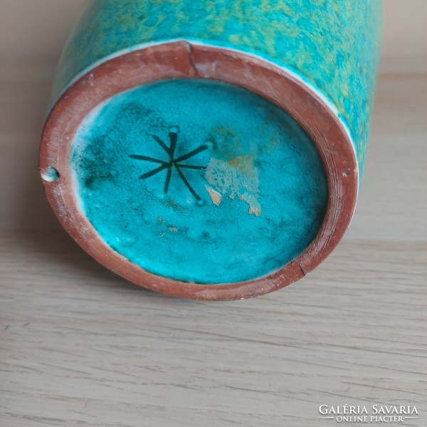 Mid century green ceramic vase