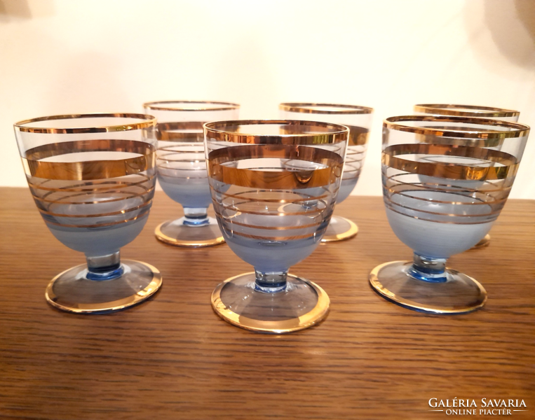 Retro glass brandy liqueur serving set