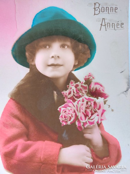 Régi képeslap fotó 1925 levelezőlap kislány