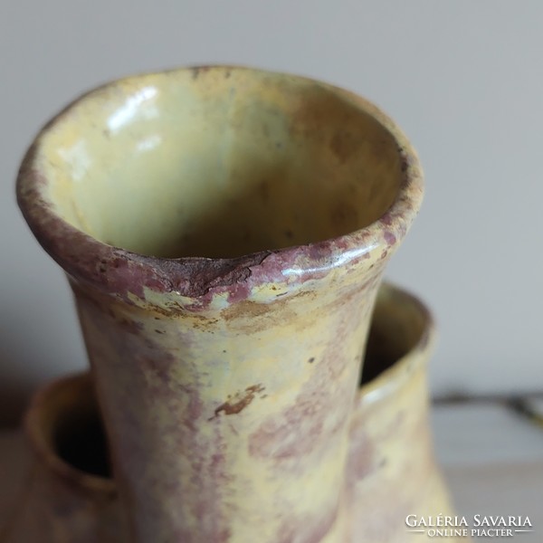 Mid century ceramic vase with three necks